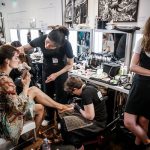 Fashion show backstage beauty