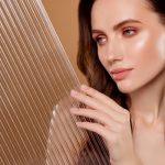 Woman with glass skin complexion
